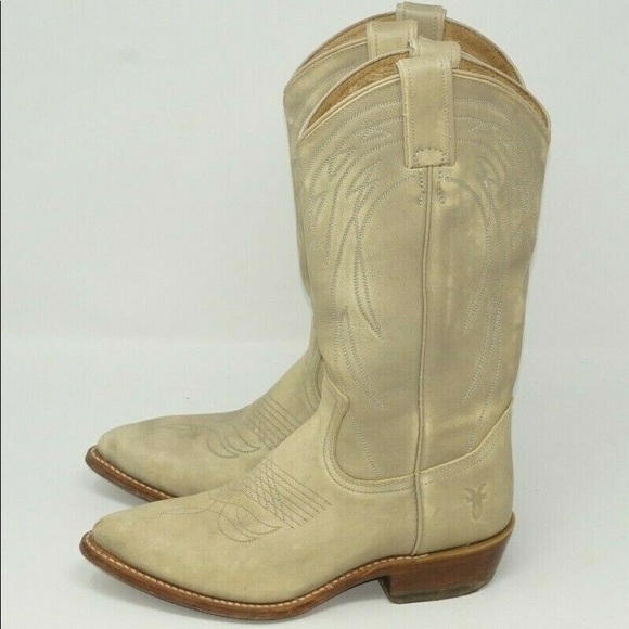 frye white cowboy boots